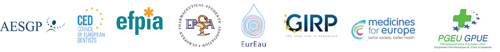 AESGP, CEO, EFPIA, ESA, EurEau, GIRP, Medicines for Europe, PGEU GPUE logos