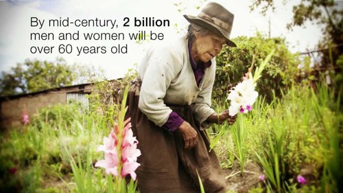 By mid-century, 2 billion men and women will be over 60 years old - Elderly woman gardening