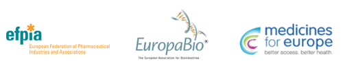 EFPIA, EuropaBio, Medicines for Europe logos